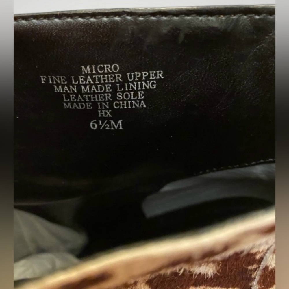 NEW CHARLES DAVID Snow Leopard Calf Hair Pointed Toe Ankle Bootie Size 6.5 NWOB - Picture 14 of 14